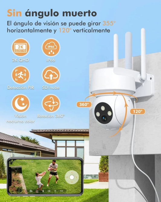 Cámara de Seguridad WhiteCam®️ | 360º 4K Control desde el celular